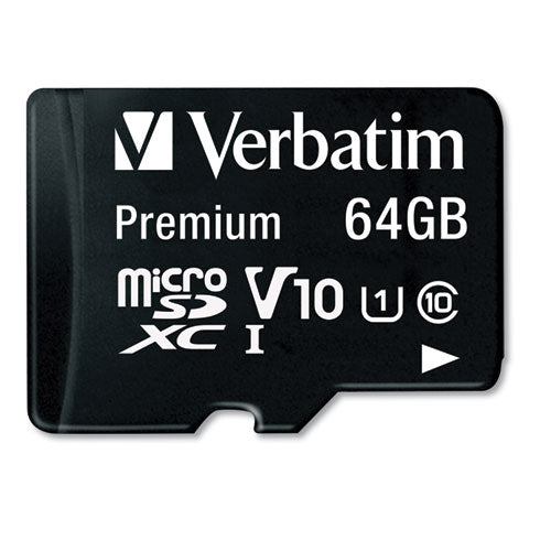 64gb Premium Microsdxc Memory Card With Adapter, Uhs-i V10 U1 Class 10, Up To 90mb/s Read Speed