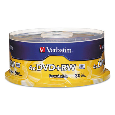 Dvd+rw Rewritable Disc, 4.7 Gb, 4x, Spindle, Silver, 30/pack