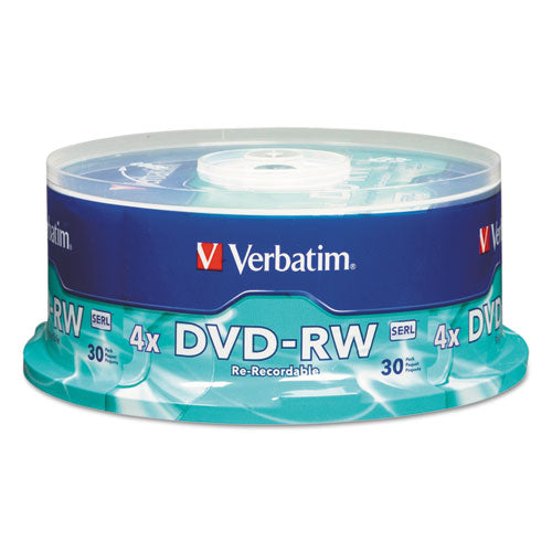 Dvd-rw Rewritable Disc, 4.7 Gb, 4x, Spindle, Silver, 30/pack