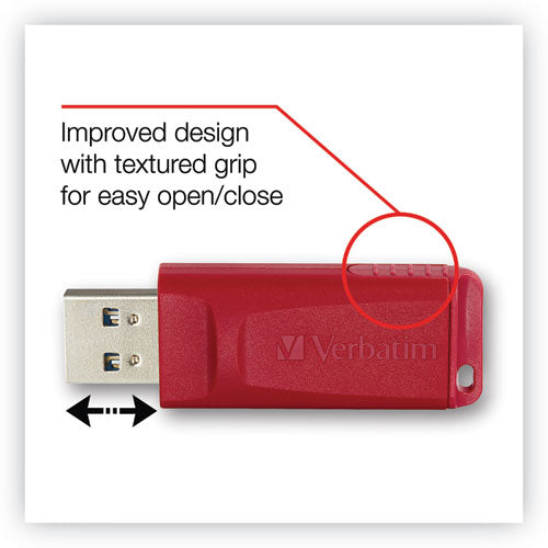 Store 'n' Go Usb Flash Drive, 4 Gb, Assorted Colors, 3/pack