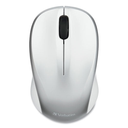 Silent Wireless Blue Led Mouse, 2.4 Ghz Frequency/32.8 Ft Wireless Range, Left/right Hand Use, Silver