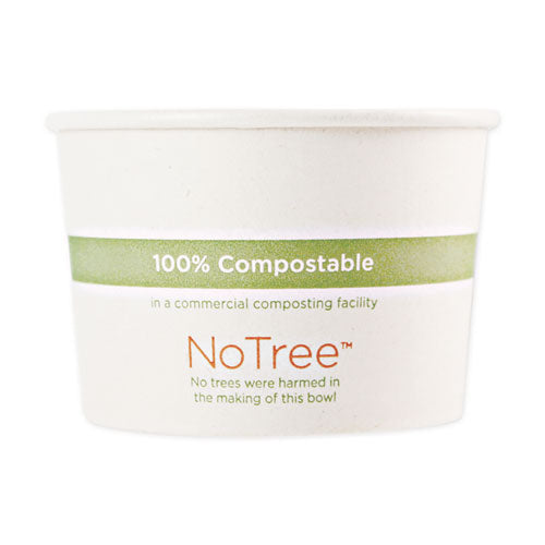 No Tree Paper Bowls, 32 Oz, 4.4" Diameter X 5.8"h, Natural, Sugarcane, 500/carton