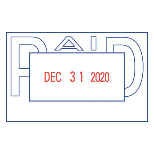 Versadater Message Dater, 2.13 X 1.31, Received, Blue/red