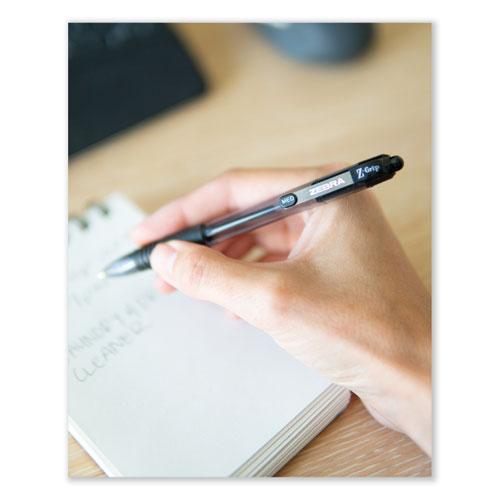 Z-grip Ballpoint Pen, Retractable, Medium 1 Mm, Black Ink, Clear Barrel, 12/pack